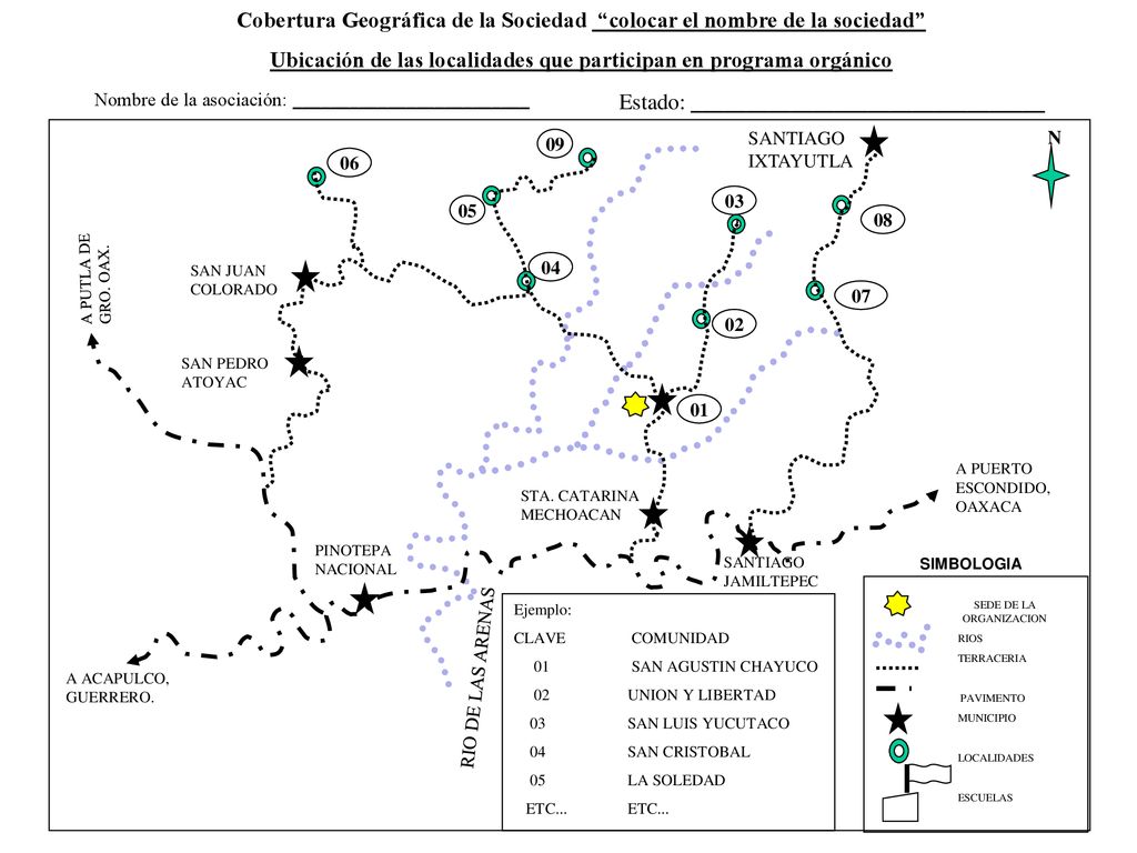 Cobertura Geográfica de la Sociedad colocar el nombre de la sociedad