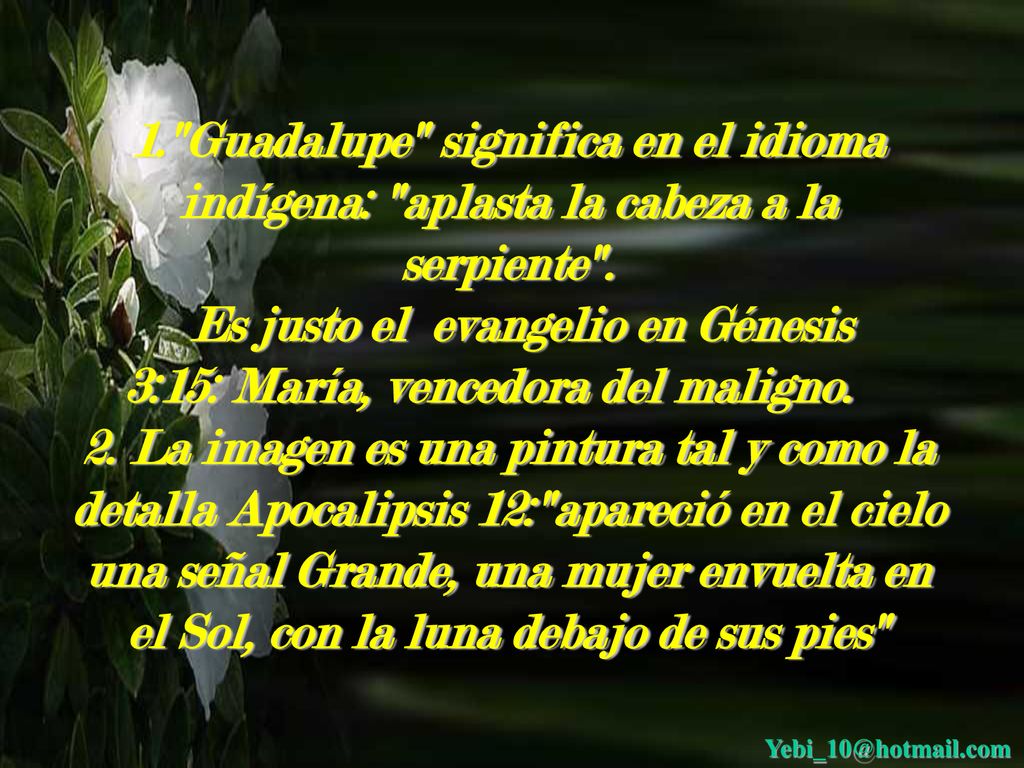 Es justo el evangelio en Génesis 3:15: María, vencedora del maligno.