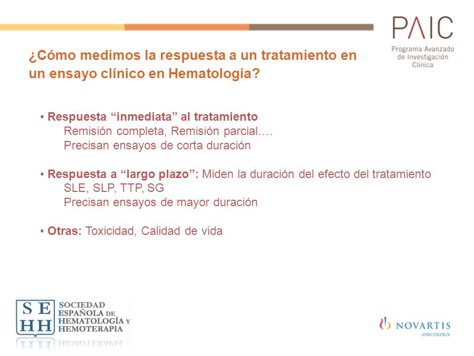 ¿Cómo medimos la respuesta a un tratamiento en un ensayo clínico en Hematología