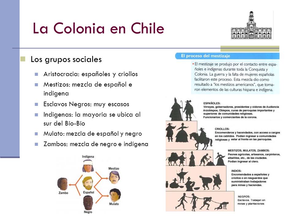 La Colonia en Chile Los grupos sociales