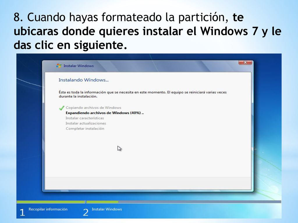 Introducir el DVD de Windows 7 - ppt descargar