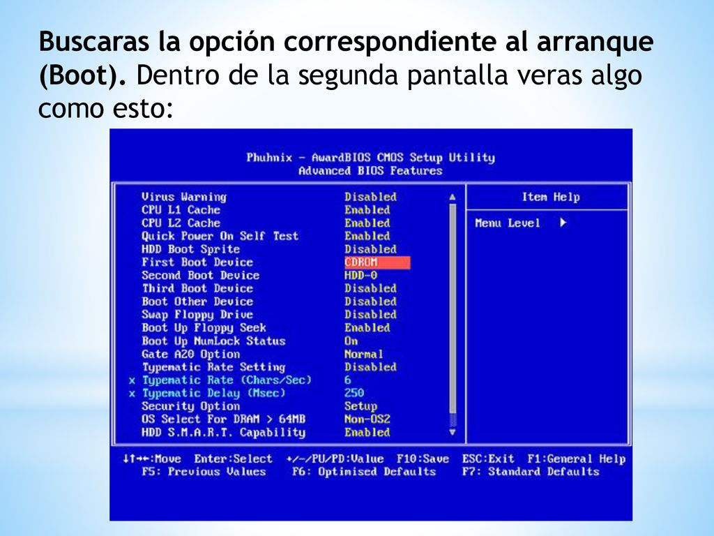 Buscaras la opción correspondiente al arranque (Boot)