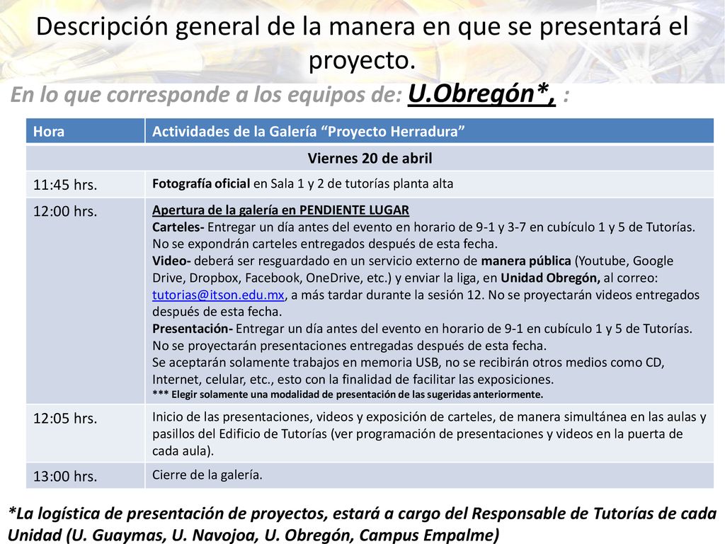 En lo que corresponde a los equipos de: U.Obregón*, :