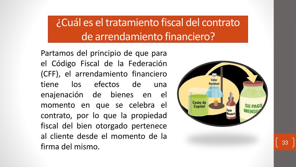 ¿Cuál es el tratamiento fiscal del contrato de arrendamiento financiero