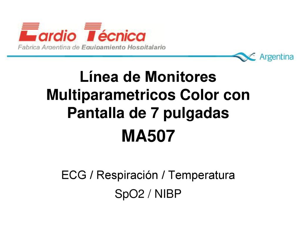 Línea de Monitores Multiparametricos Color con Pantalla de 7 pulgadas