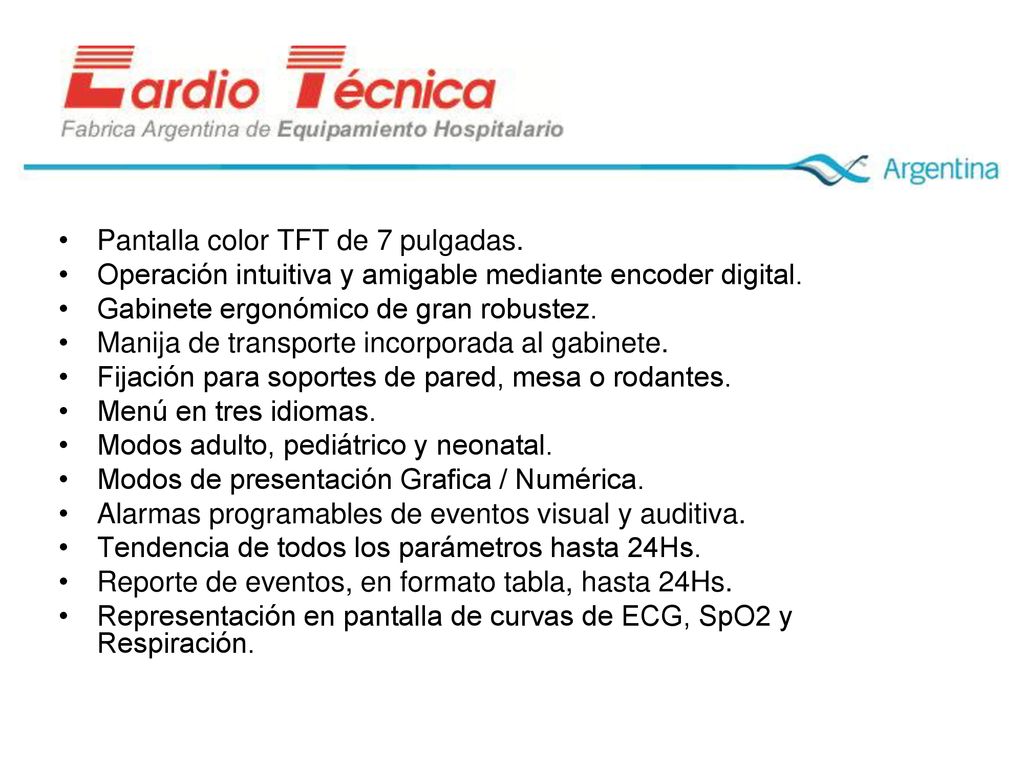 Pantalla color TFT de 7 pulgadas.