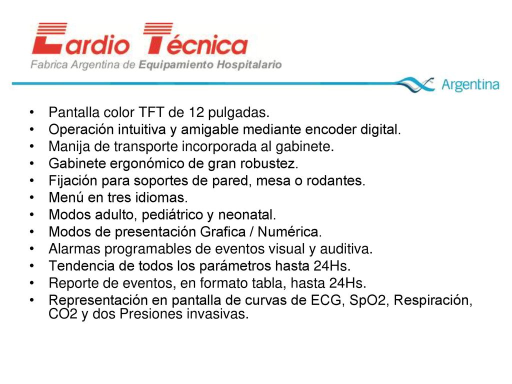 Pantalla color TFT de 12 pulgadas.
