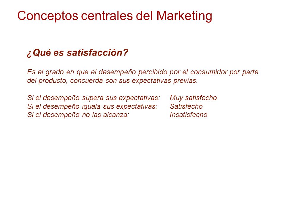 Conceptos centrales del Marketing