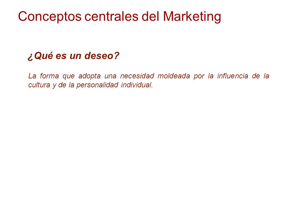 Conceptos centrales del Marketing