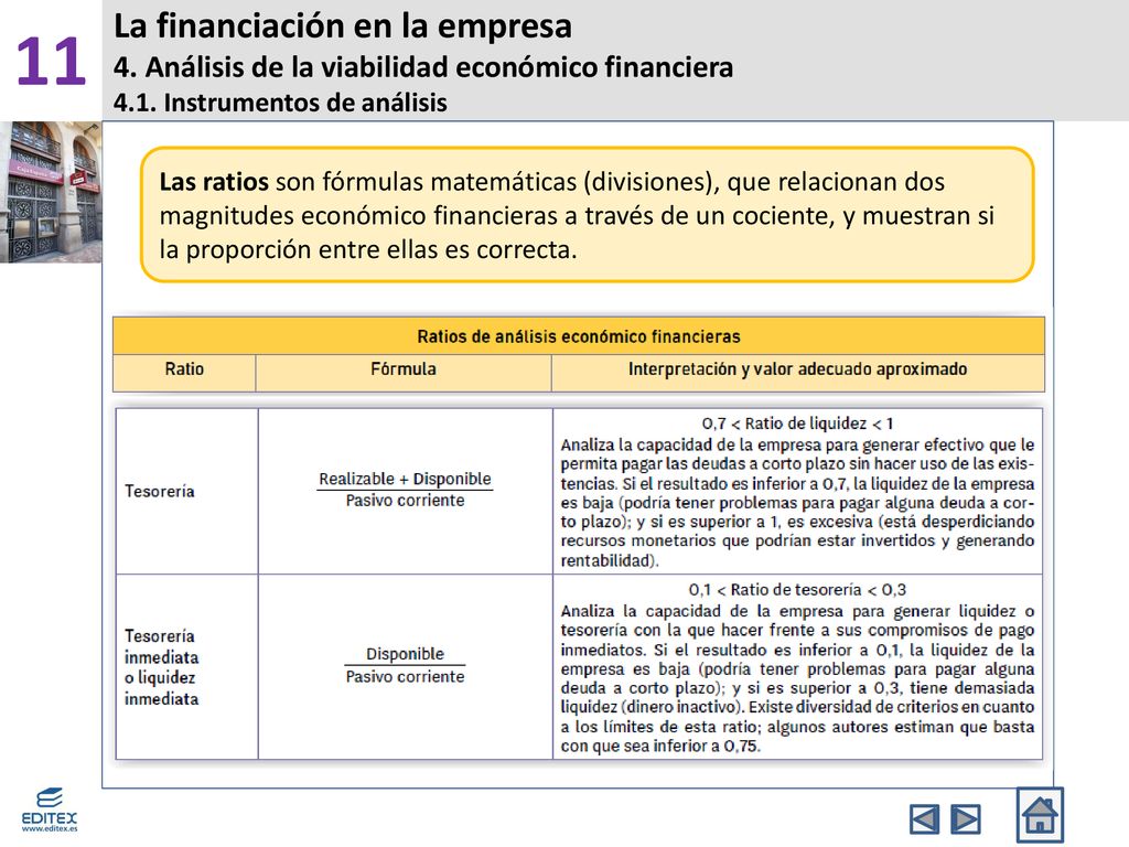 11 La financiación en la empresa 4. Análisis de la viabilidad económico financiera 4.1. Instrumentos de análisis.