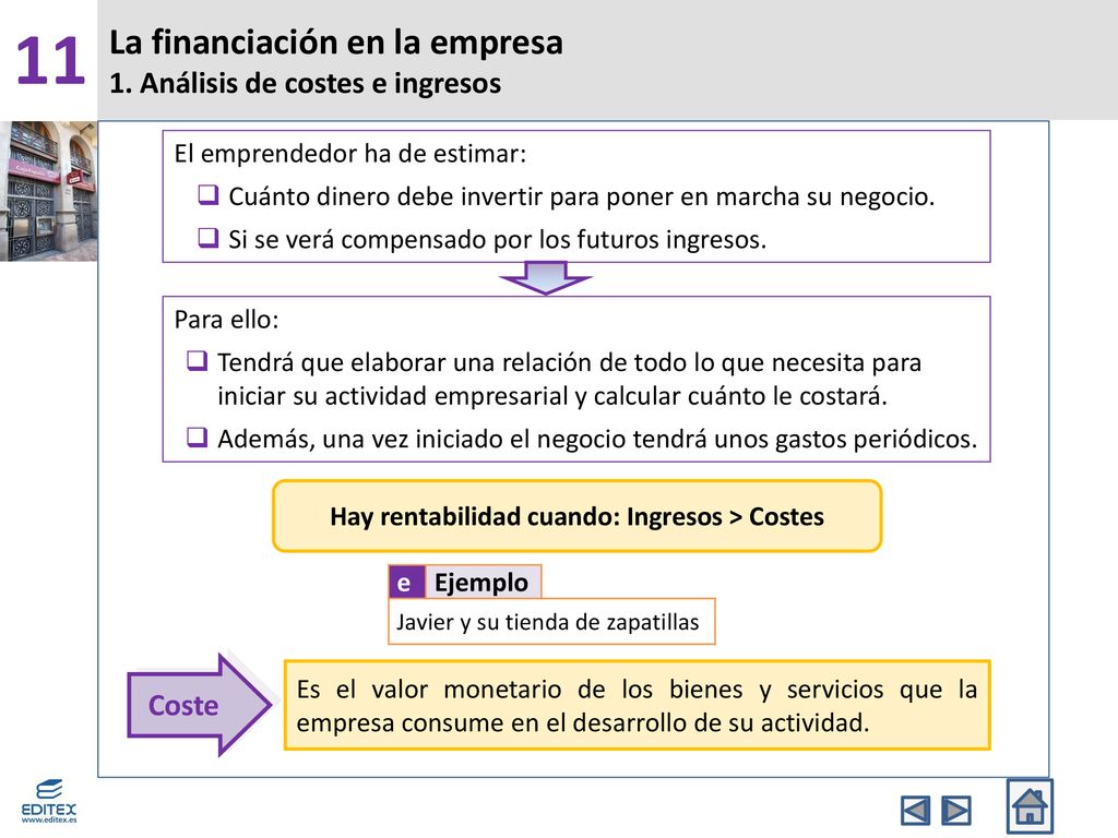 La financiación en la empresa 1. Análisis de costes e ingresos