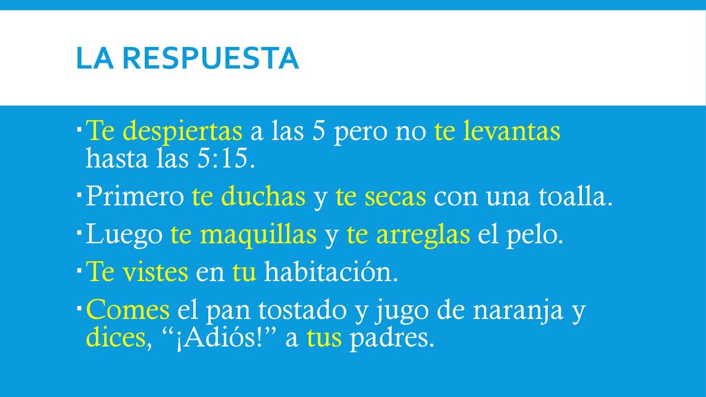 LA RESPUESTA Te despiertas a las 5 pero no te levantas hasta las 5:15.
