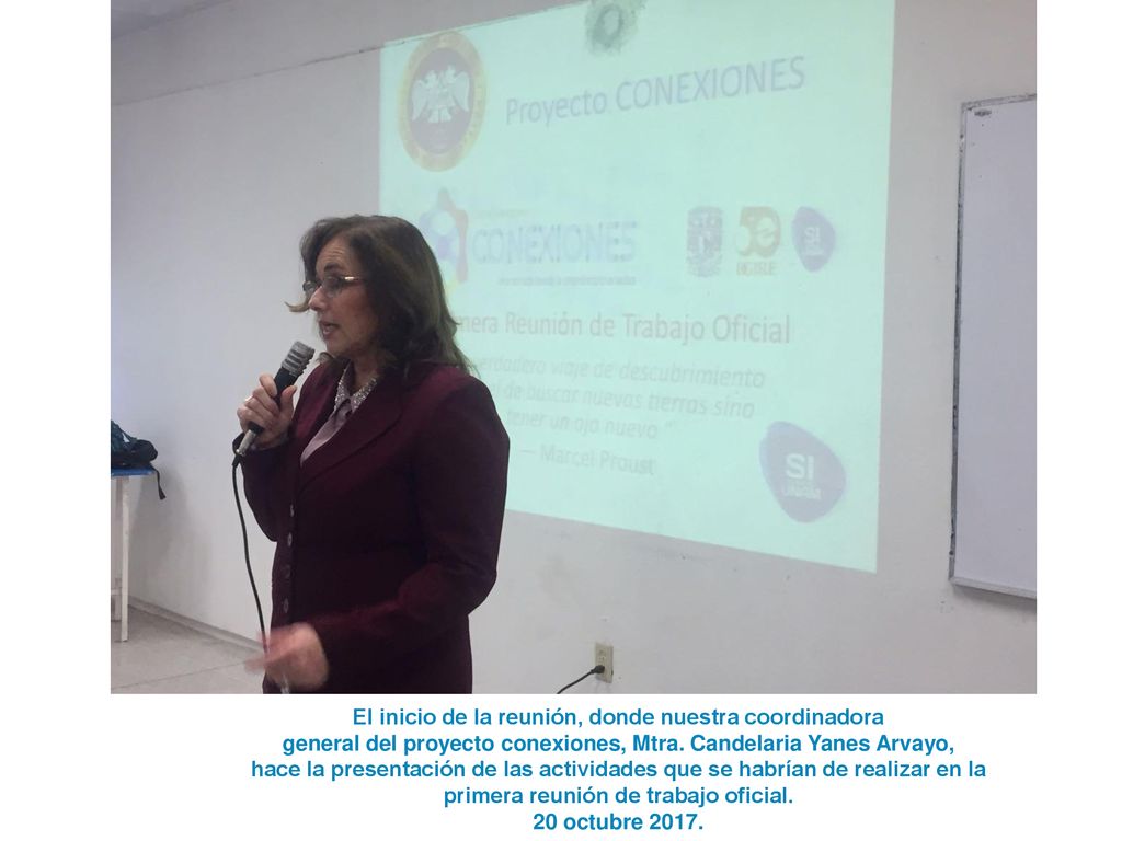 El inicio de la reunión, donde nuestra coordinadora