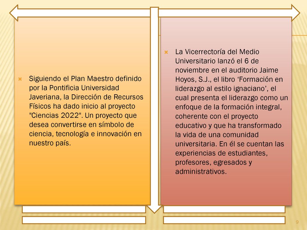 Siguiendo el Plan Maestro definido por la Pontificia Universidad Javeriana, la Dirección de Recursos Físicos ha dado inicio al proyecto Ciencias Un proyecto que desea convertirse en símbolo de ciencia, tecnología e innovación en nuestro país.