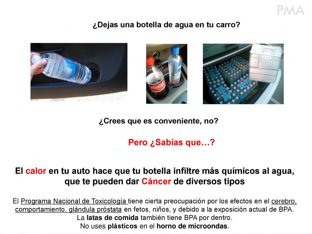 ¿Dejas una botella de agua en tu carro ¿Crees que es conveniente, no