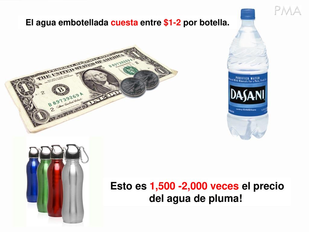 Esto es 1,500 -2,000 veces el precio del agua de pluma!