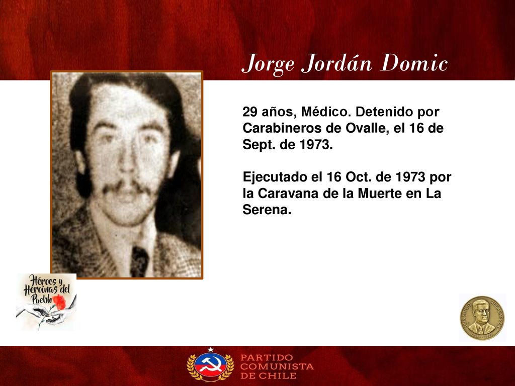 Jorge Jordán Domic 29 años, Médico. Detenido por Carabineros de Ovalle, el 16 de Sept. de