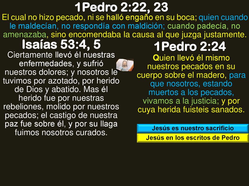 Jesús es nuestro sacrificio Jesús en los escritos de Pedro