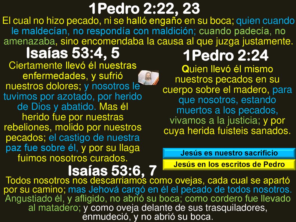 Jesús es nuestro sacrificio Jesús en los escritos de Pedro
