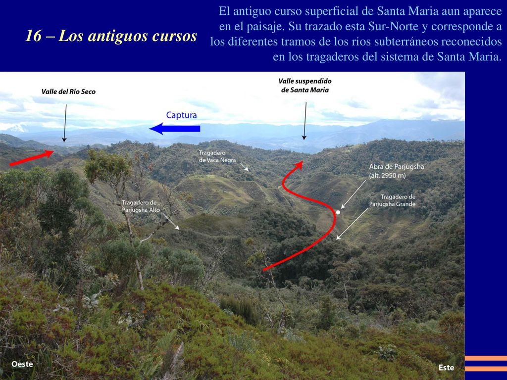 El antiguo curso superficial de Santa Maria aun aparece en el paisaje