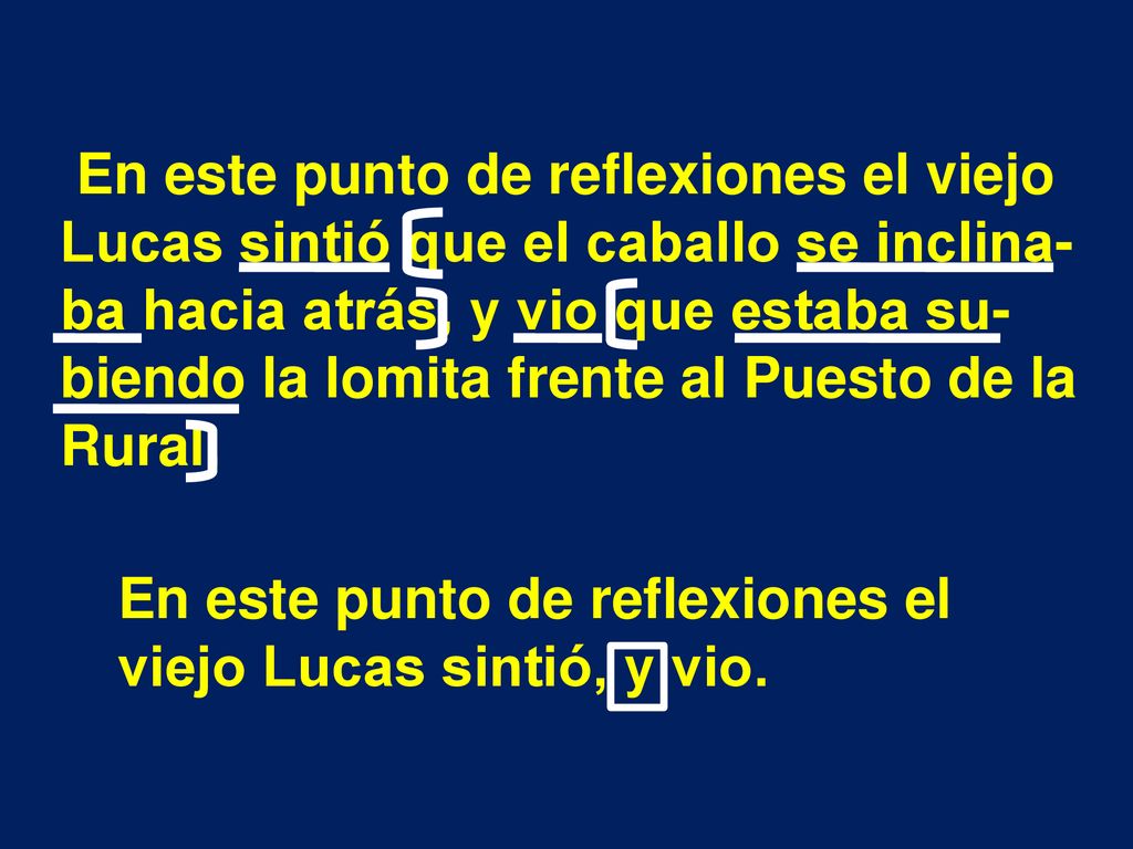 En este punto de reflexiones el viejo Lucas sintió que el caballo se inclina-ba hacia atrás, y vio que estaba su-biendo la lomita frente al Puesto de la Rural.