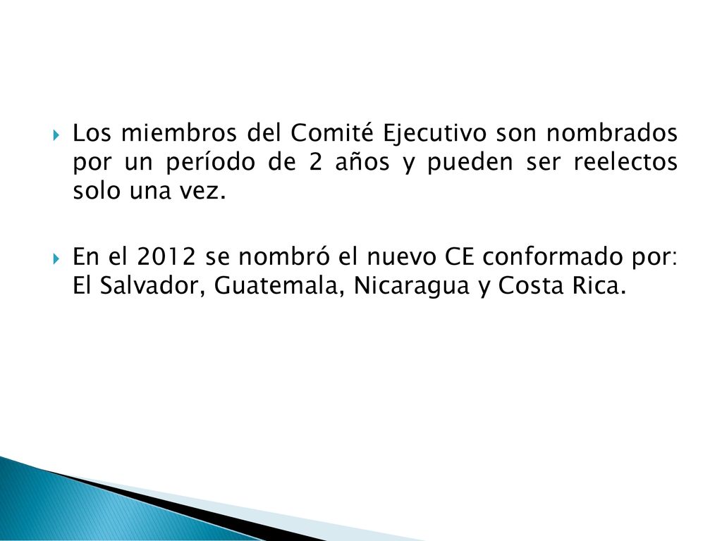 Los miembros del Comité Ejecutivo son nombrados por un período de 2 años y pueden ser reelectos solo una vez.