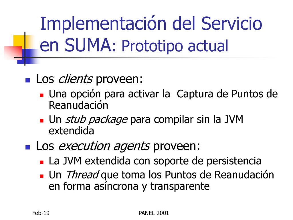 Implementación del Servicio en SUMA: Prototipo actual