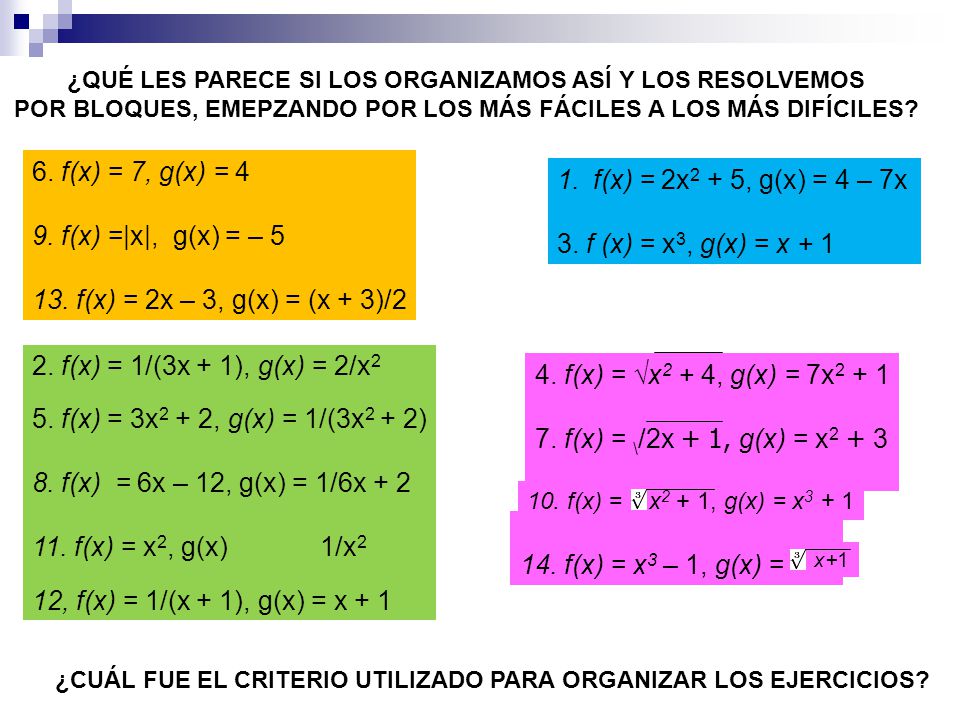 6. f(x) = 7, g(x) = 4 f(x) = 2x2 + 5, g(x) = 4 – 7x