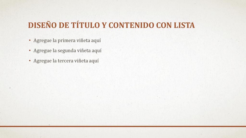 Diseño de título y contenido con lista