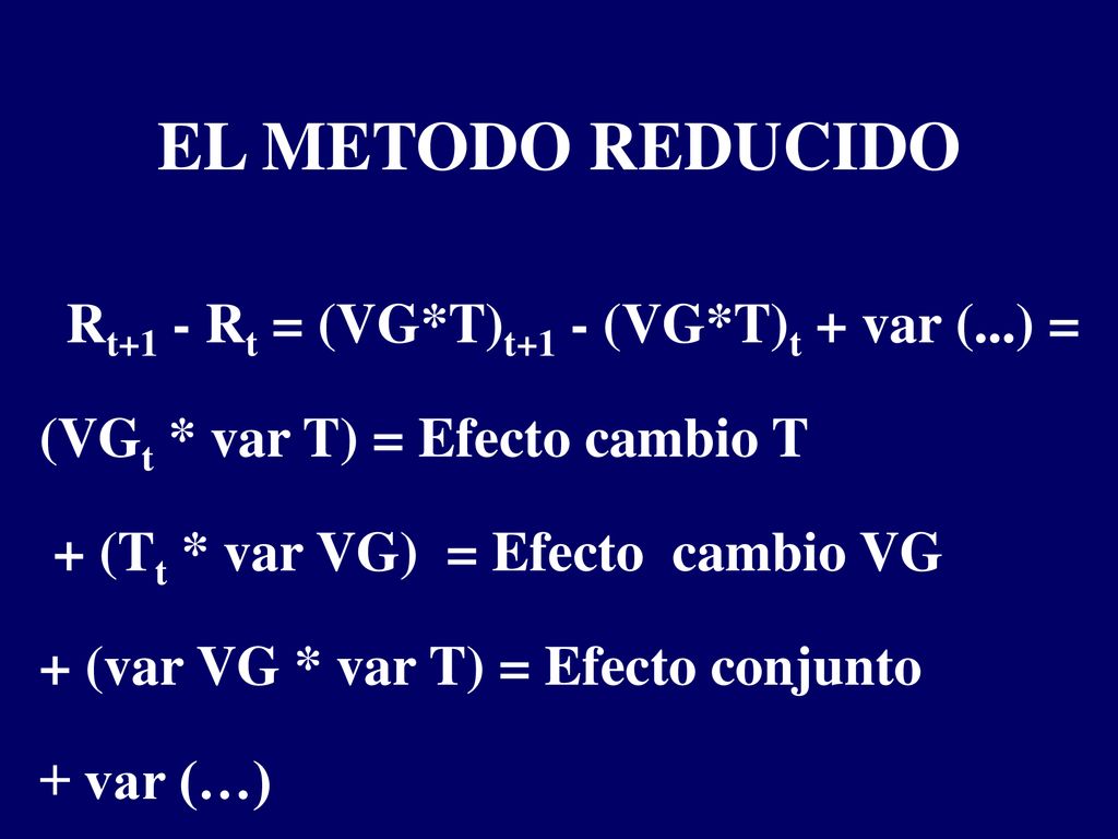 Rt+1 - Rt = (VG*T)t+1 - (VG*T)t + var (...) =