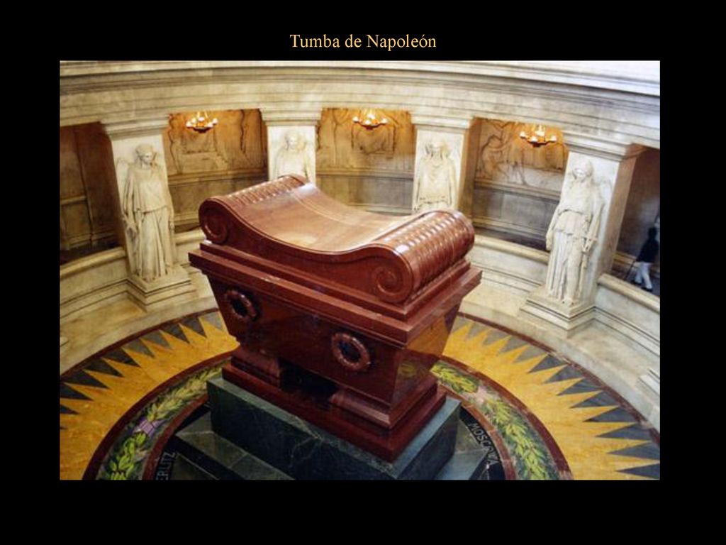 Tumba de Napoleón Esta vez los franceses pusieron buen cuidado para que no volviese a salir y encerraron sus despojos en seis ataúdes.