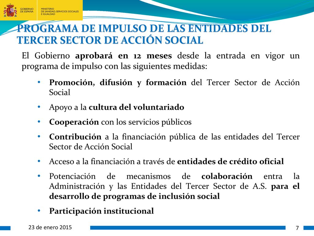 PROGRAMA DE IMPULSO DE LAS ENTIDADES DEL TERCER SECTOR DE ACCIÓN SOCIAL