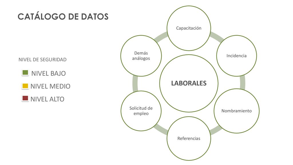 CATÁLOGO DE DATOS LABORALES NIVEL BAJO NIVEL MEDIO NIVEL ALTO