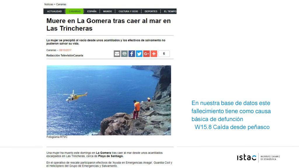 En nuestra base de datos este fallecimiento tiene como causa básica de defunción