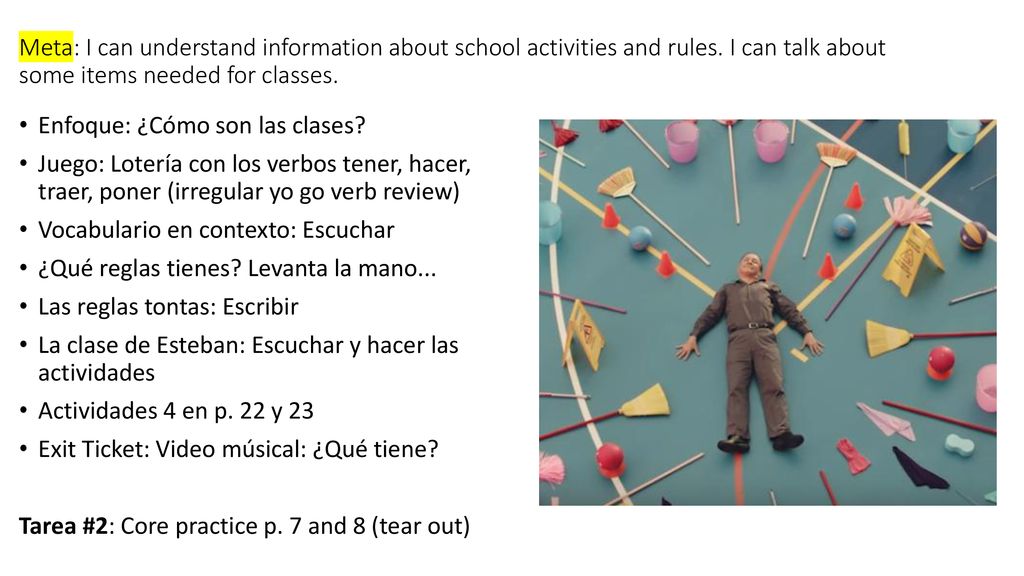 Meta: I can understand information about school activities and rules