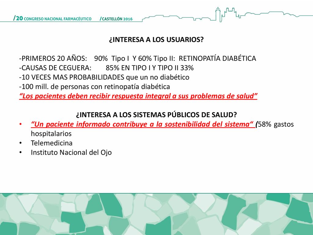 ¿INTERESA A LOS USUARIOS ¿INTERESA A LOS SISTEMAS PÚBLICOS DE SALUD