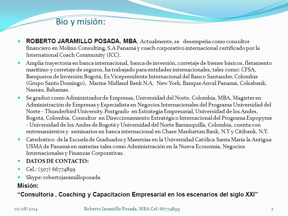 Bio y misión: