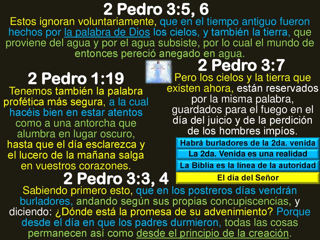 2 Pedro 3:5, 6 2 Pedro 3:7 2 Pedro 1:19 2 Pedro 3:3, 4
