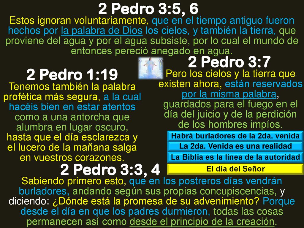 2 Pedro 3:5, 6 2 Pedro 3:7 2 Pedro 1:19 2 Pedro 3:3, 4