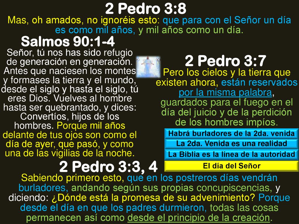 2 Pedro 3:8 2 Pedro 3:7 2 Pedro 3:3, 4 Salmos 90:1-4