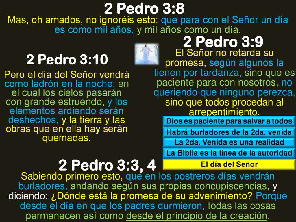 2 Pedro 3:8 2 Pedro 3:9 2 Pedro 3:3, 4 2 Pedro 3:10
