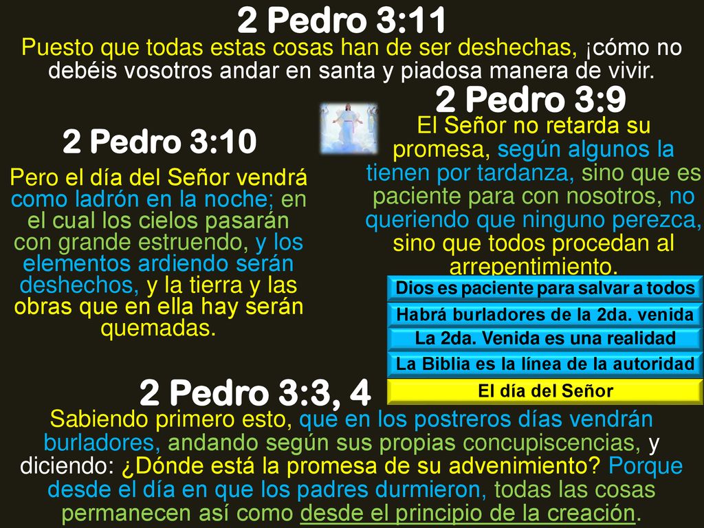 2 Pedro 3:11 2 Pedro 3:9 2 Pedro 3:3, 4 2 Pedro 3:10