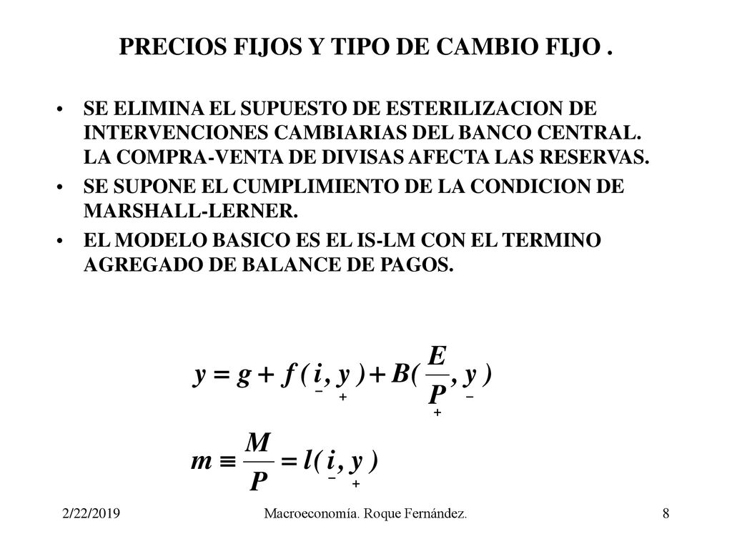 PRECIOS FIJOS Y TIPO DE CAMBIO FIJO .