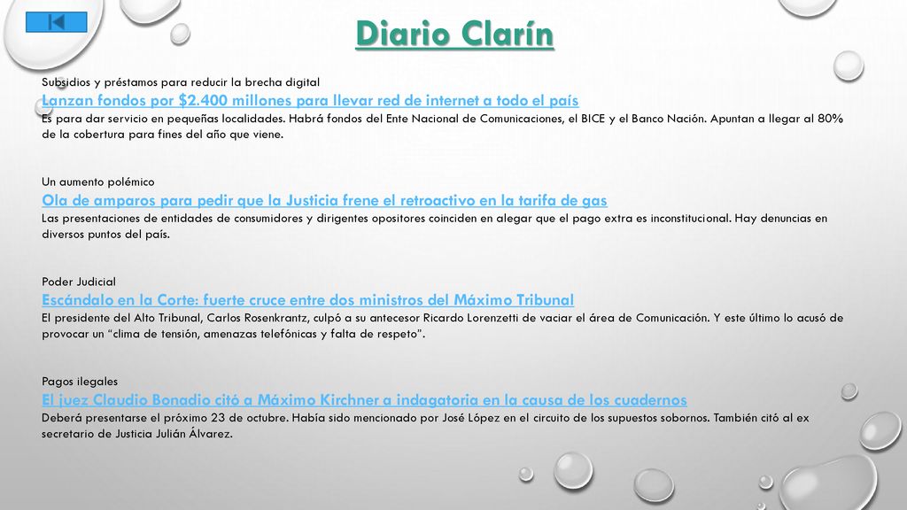 Diario Clarín Subsidios y préstamos para reducir la brecha digital. Lanzan fondos por $2.400 millones para llevar red de internet a todo el país.