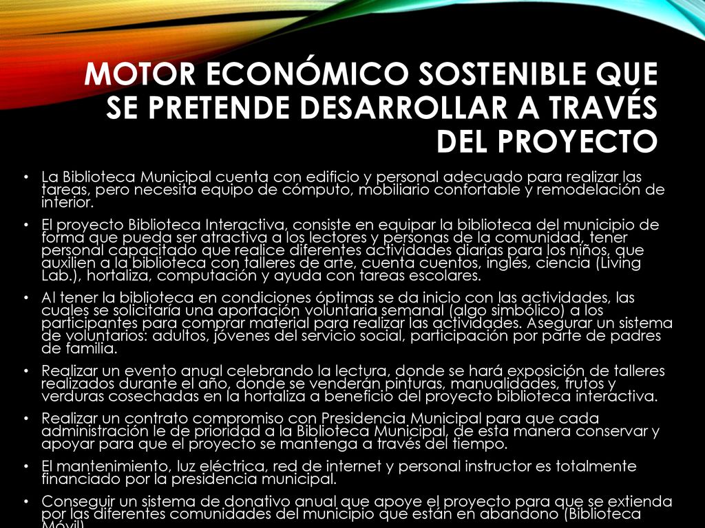 MOTOR ECONÓMICO SOSTENIBLE QUE SE PRETENDE DESARROLLAR A TRAVÉS DEL PROYECTO