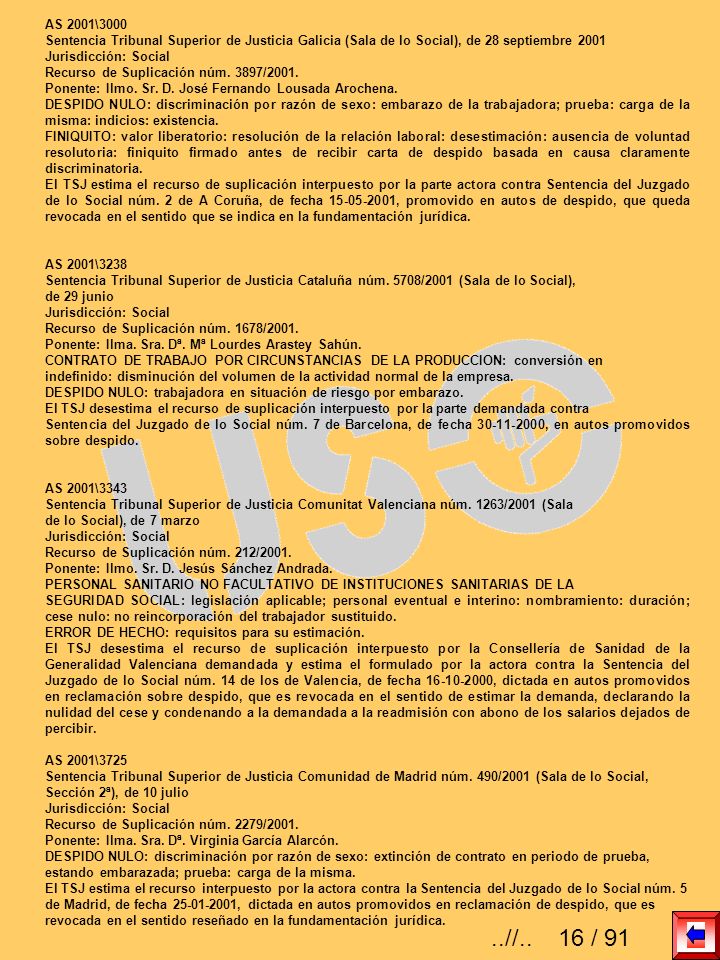 AS 2001\3000 Sentencia Tribunal Superior de Justicia Galicia (Sala de lo Social), de 28 septiembre