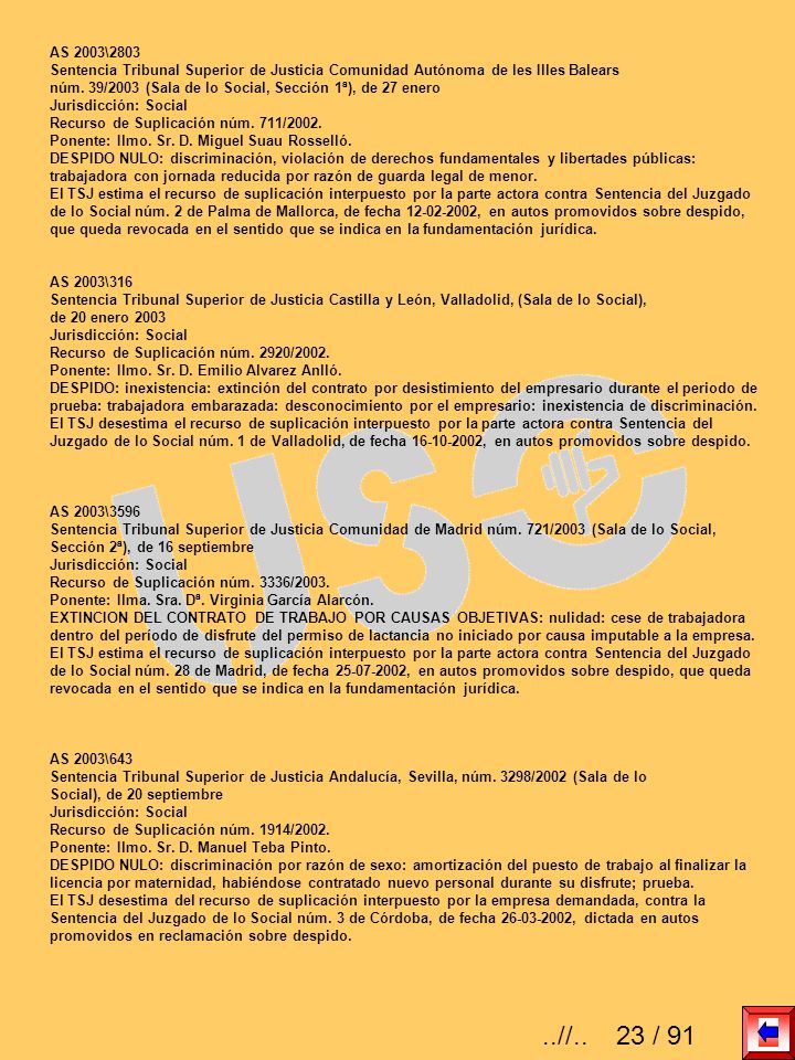 AS 2003\2803 Sentencia Tribunal Superior de Justicia Comunidad Autónoma de les Illes Balears.