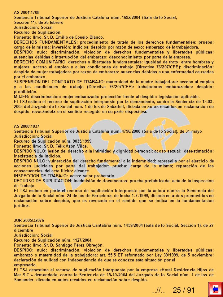 AS 2004\1708 Sentencia Tribunal Superior de Justicia Cataluña núm. 1692/2004 (Sala de lo Social, Sección 1ª), de 26 febrero.