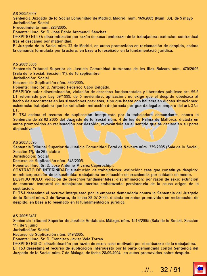 AS 2005\3007 Sentencia Juzgado de lo Social Comunidad de Madrid, Madrid, núm. 169/2005 (Núm. 33), de 5 mayo.