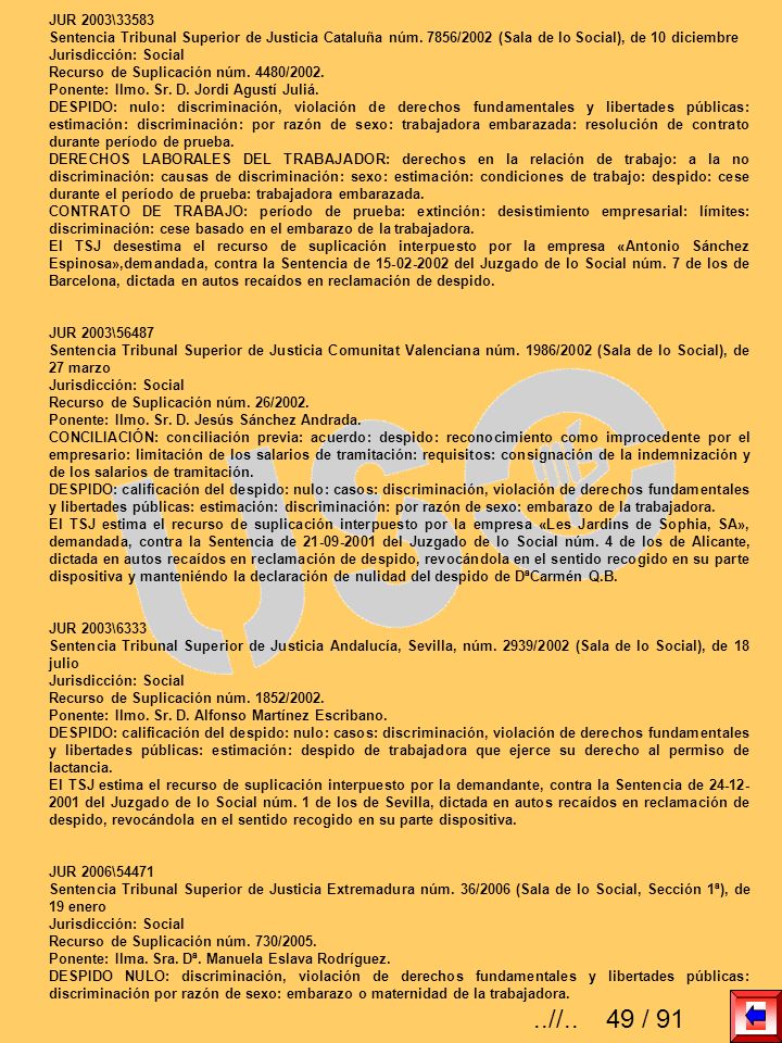JUR 2003\33583 Sentencia Tribunal Superior de Justicia Cataluña núm. 7856/2002 (Sala de lo Social), de 10 diciembre.